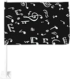 Notes de musique drapeau de voiture 12 x 18 pouces double face extérieur fenêtre clip drapeau voiture décoration bannière