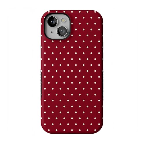 Casely iPhone 15 Case | On the Dot | Maroon Polka Dot | Bold Protective Design | MagSafe Compatible Design by Casely - Used condition - US$29.68