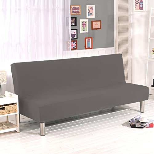 Dasior Stretch Sofa Covers 1-Piece, Folding Armless Sofa Seater Protector Couch Slipcovers Large Light Grey #TOP2