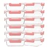 GULFLIN Glass Meal Prep Containers 12-Pack, 22oz Glass Food Storage Containers with Lids, Air-Tight, Leak-Resistant, Freezer to Microwave Safe-Pink Set