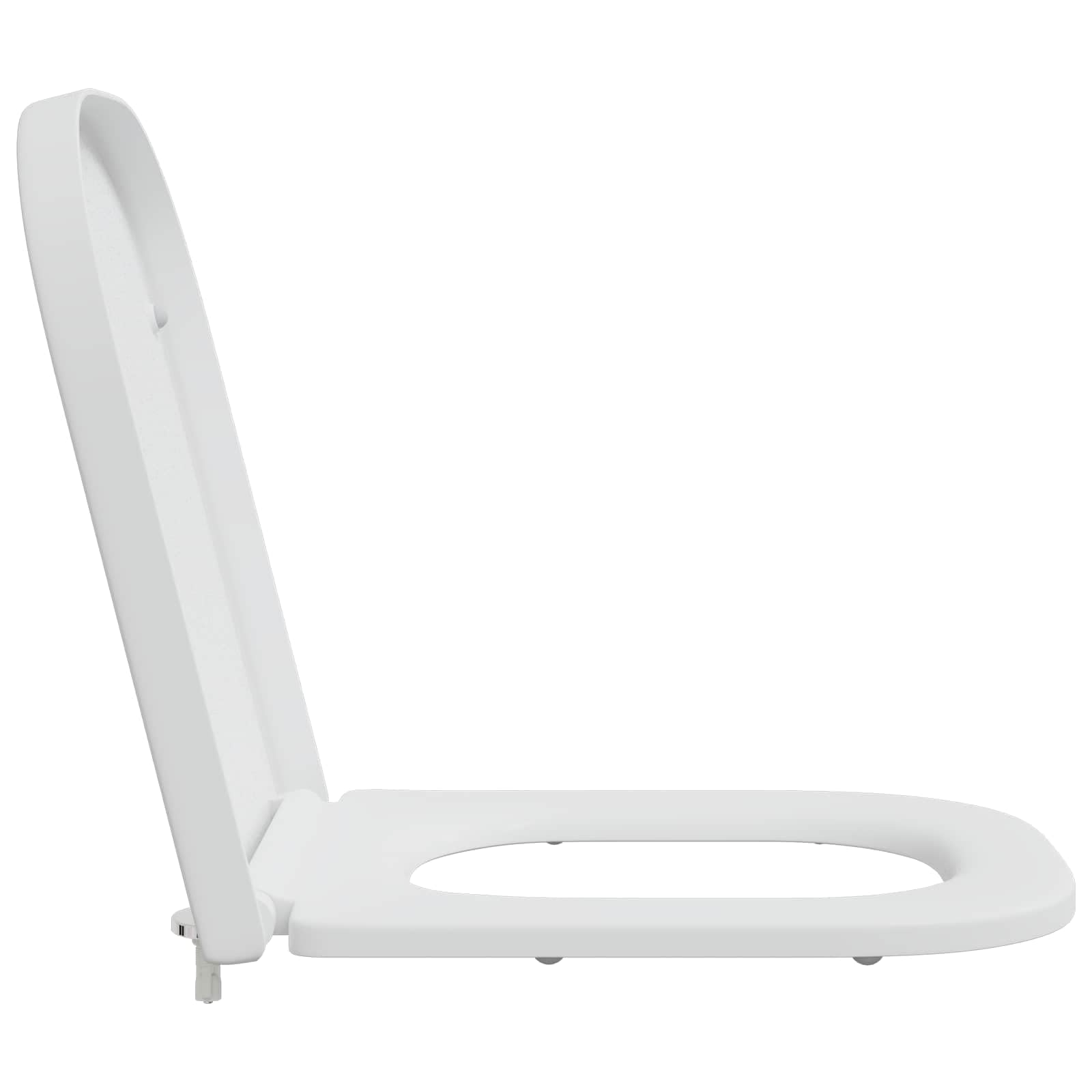 Sedile WC bianco, 47,5 x 35 x 3,6 cm, in duroplast, moderno sedile WC con linee pulite, resistente e durevole, facile da montare, per interni