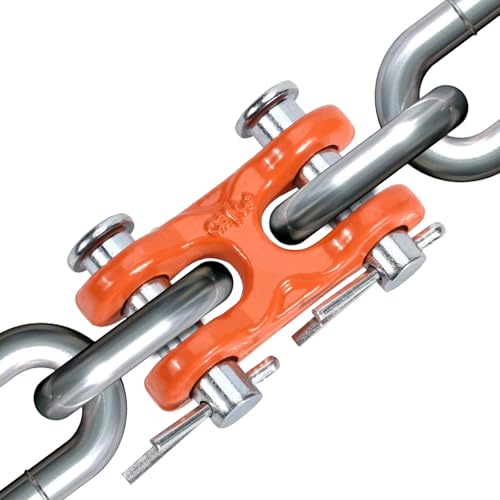 Leero 4 Pack 3/8" Double Clevis Link, G70 Chain Repair Links with 6,600 LBS Working Load Limit, Twin Clevis Link for Trucks, Trailers, Warehouses and Seaports by Leero - Image 5