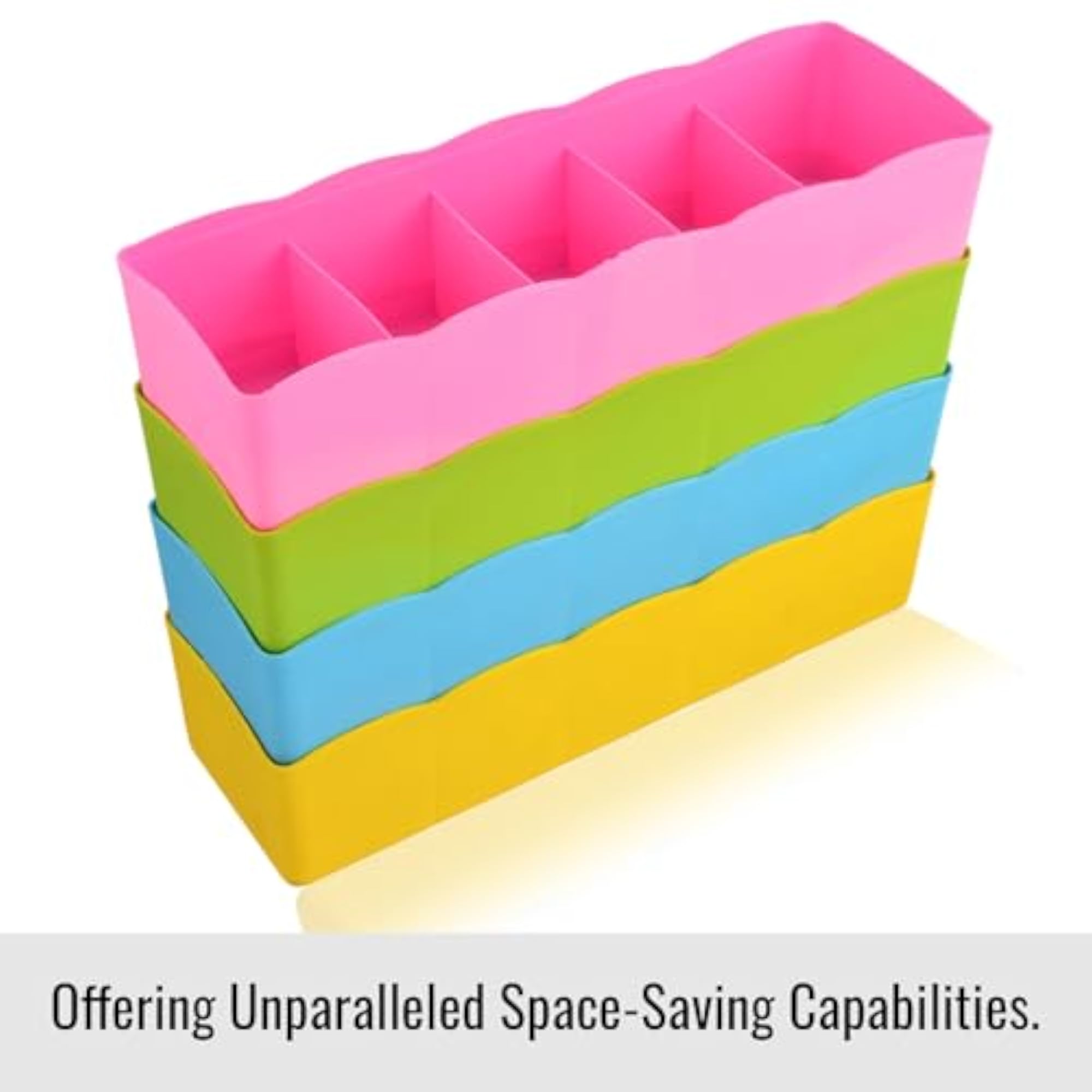 Plastic Drawer Organizer for Socks and Ties, Stackable Divider Box