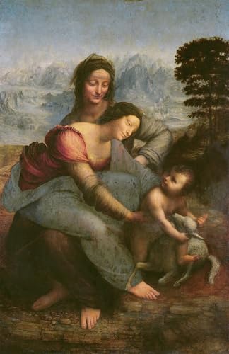Cuadro de Lienzo Virgen y Niño con Santa Ana de Da Vinci Impresión de Alta Fidelidad