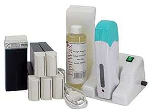 EpilWax Haarentfernung Wachswärmer Set mit 6 Azulene