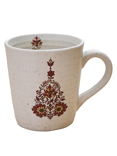 Image of miah decor Ceramic Coffee Mugs Set with Serving Platter, Handmade Stoneware