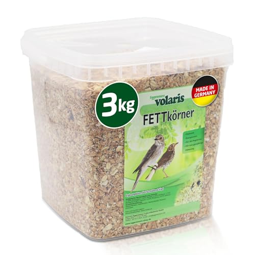 Eggersmann volaris Vogelfutter Wildvögel ganzjährig 3 kg [Fettkörner] Wildvogelfutter für das ganze Jahr | Fettreiches Streufutter für alle Vogelarten