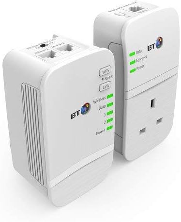 BT Wi-Fi Home Hotspot Plus 600 Kit with wired AV600 Powerline, N300 Wi-Fi and pass-through socket (Renewed)