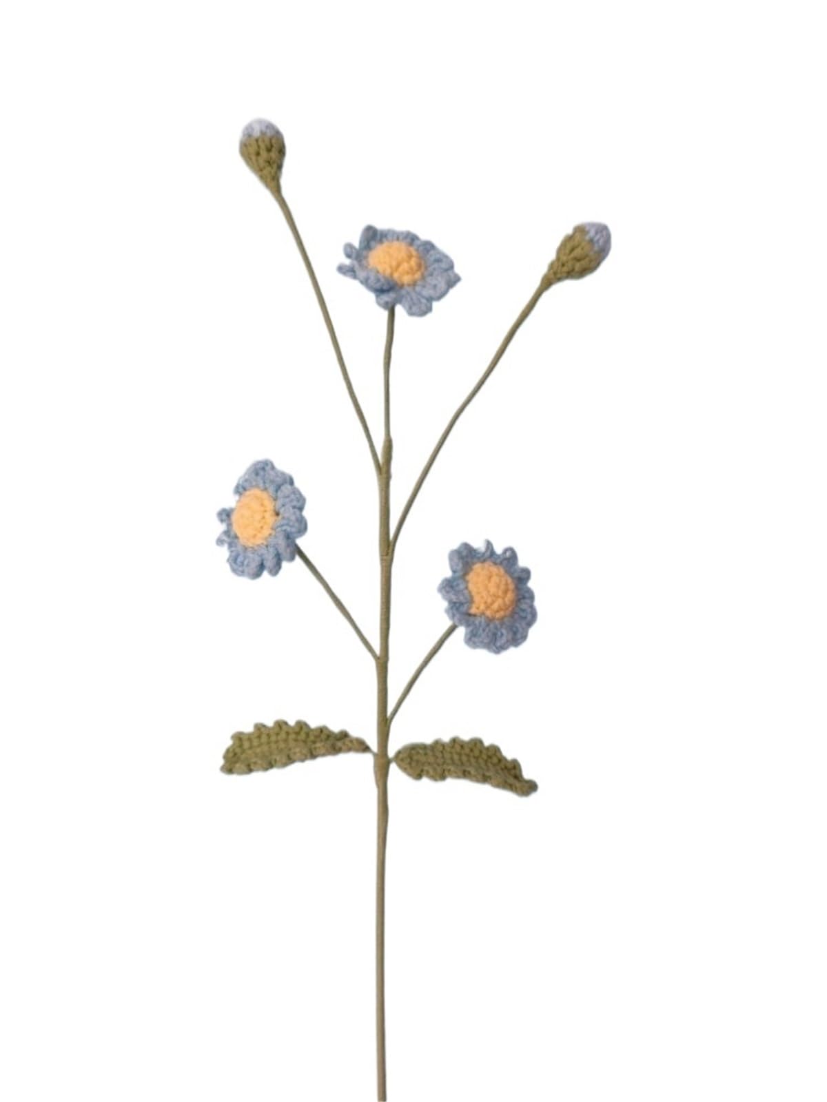EXKURPOO crochet plant 2pcs Yarn Weaving Multi Head Daisy Bouquet For Home Decoration, Wedding Ornaments, Holiday for home