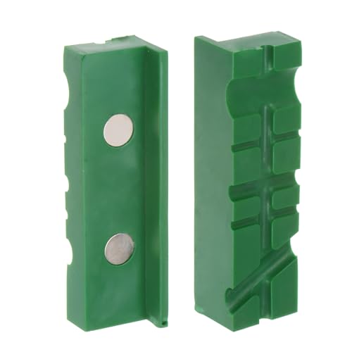 sourcing map Ganasce magnetiche da 10,2 cm, con scanalature a U, in gomma morbida, multiuso, protezione per la lavorazione del legno e la creazione di gioielli idraulici, verde