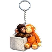 SHYYOULQE Precioso Llavero acrílico 2D gorilas Colgante Regalo