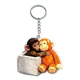 SHYYOULQE Precioso Llavero acrílico 2D gorilas Colgante Regalo para Amigos y Familiares decoración Colgante retrovisor Llavero Primate