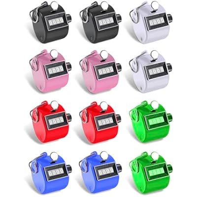 TESEAS Clicker Counter Handheld Tally Counter 4-Digit Number Counter, 2 Pack Hand Mechanical Counters Clickers Pitch Umpire Click Counter for Coaching, Knitting, People, Lap, Fishing, Golf,