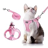 Cat Harness and Leash Escape Proof,Soft Adjustable Kitten Vest Harness for Walking Reflective Easy C