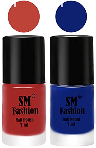 Image of Long Lasting Nail Polish | Nail Paint Combo 7 ml Each) - Set of 2 Dark Nude-Blue