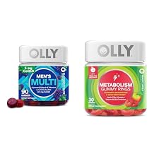 OLLY Mens Multivitamin Gummy, Overall Health and Immune Support & Metabolism Gummy Rings, Apple Cider Vinegar, Vitamin B12, Chromium