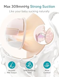 Paruu Hands Free Breast Pump P16, Wearable Breast Pump Electirc Portable with 4 Modes & 12 Levels, Max 309mmHg Strong Suction 19/21/24mm Flange Inserts Wearable Breastfeeding Pump, 2 Pack（Nude