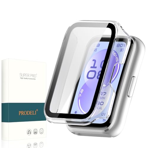 PRODELI For HUAWEI Band 11 ��p �P�[�X+�K���X�t�C���� PC+�K���X �L�Y�h�~ ��̌^�J�o�[ ���t���ȒP �y�� huawei band 11 �p �J�o�[ �i�N���A�j