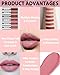 Plum Matte Lipstick Crayon for Women, Waterproof Long-Lasting Transfer-Proof Lip Stick, Highly Pigmented Creamy Velvet Lipsticks for Dry Lips, Soft Smooth Texture Lip Stick Crayon Christmas Makeup-02