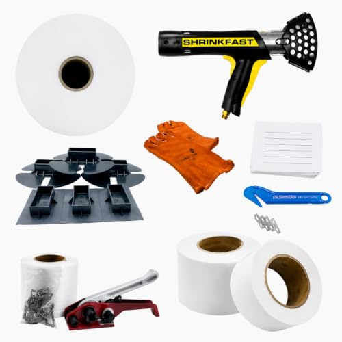 Mr. Shrinkwrap Single Large Boat Shrink Wrap Kit with Shrinkfast 998 Heat Gun, Tools & Accessories for Marine Storage, Outdoor Protection and Boat Shrink Wrapping Project