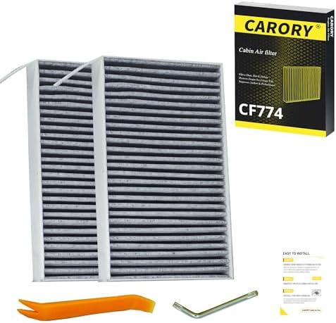 테슬라 모델 3 (2017-2026), 모델 Y (2020-2026), OE# 1107681-00-A, CF12774, XC11952C, CF774용 활성탄 포함 캐빈 에어 필터 2개 — 사진 2