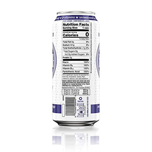Hiball Clean Energy Seltzer Water, Caffeinated Sparkling Water Made With Vitamin B12 And Vitamin B6, Sugar Free (8 Pack Of 16 Fl Oz), Blackberry #TOP4