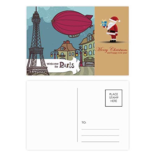 Cartes postales Paris Tour Eiffel et dirigeables rétro pour correspondance (Lot de 20)