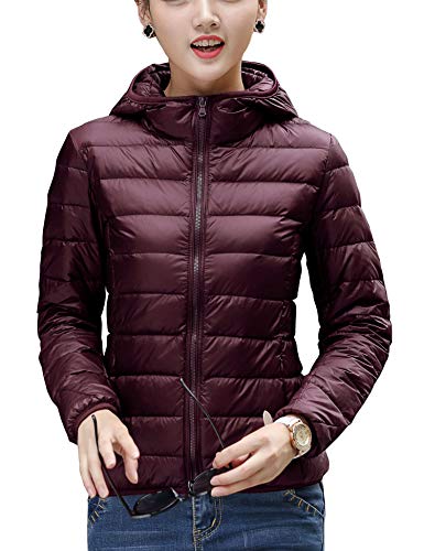 CHERRY CHICK Women's Light Weight Down Jacket with Hood