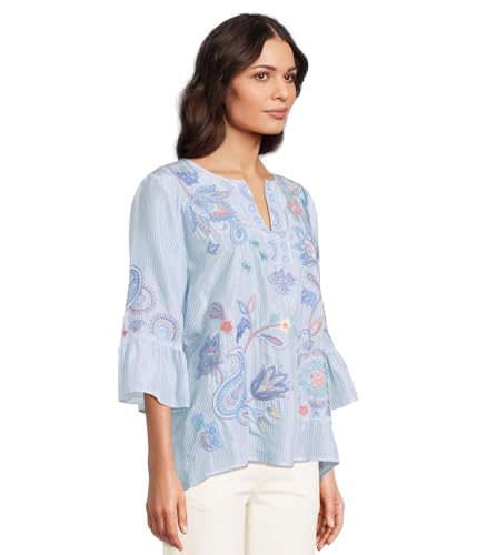 Johnny Was Women's Ruffle Sleeve Blouse2