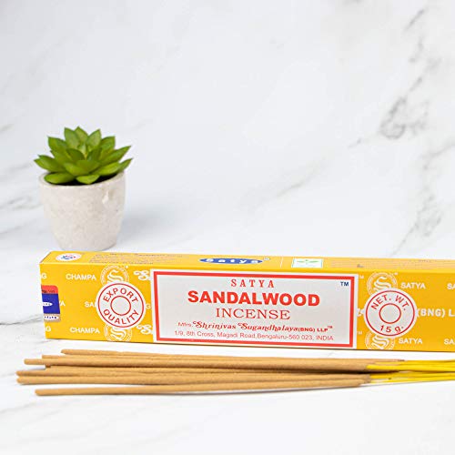 Palitos de incenso Satya Nag Champa Sandalwood 15 gramas x 12 pacotes 180 gramas no total