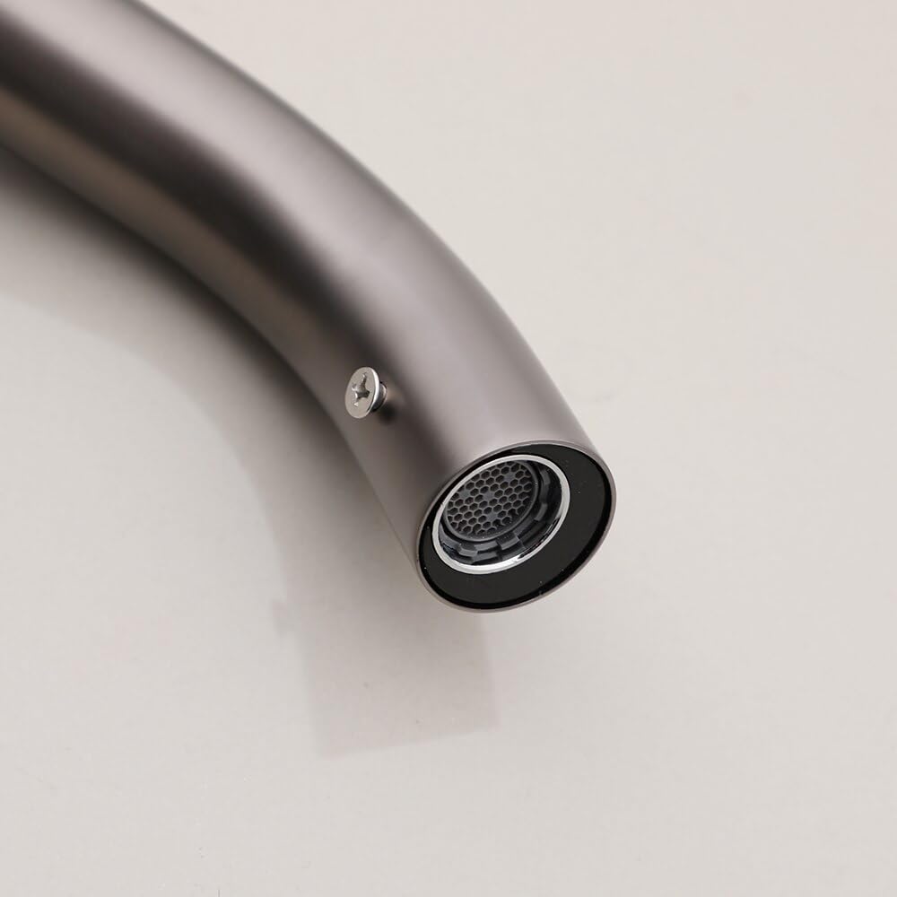 Grifo de baño Dorado con Sensor Montaje en Pared, táctil automático, Manos Libres, Grifo para Lavabo baño, Mezclador Caliente y frío (Color: latón Antiguo)