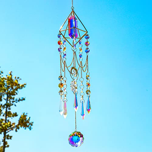 H&D Hyaline & Dora Crystal Prisms Suncatcher Window Hanging Pendant Glass Prisms Decor Wind Chime Rainbow Sun Catcher For Home Garden Porch #TOP6