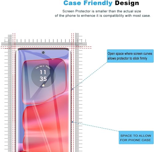 Image of SHILD - (2 Pack Screen Protector Guard for Moto Edge 50 Fusion Perfect - Fits Design (6.8-inch Screen Size) | Transparent Screen Guard For Moto Edge 50 Fusion - Fingerprint Support /S PEN Compatible /HD