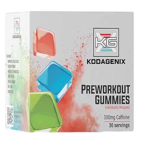 Kodagenix Pre Workout Gummies for Men and Women with Caffeine, L-Citrulline and Beta Alanine - World's First Preworkout Gummy™ - High Stim Preworkout for Men and Women - USA-Made - 30 Servings