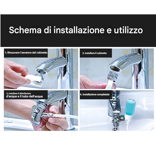 Hydropulseur pour robinet avec 6 buses interchangeables d'hygiène