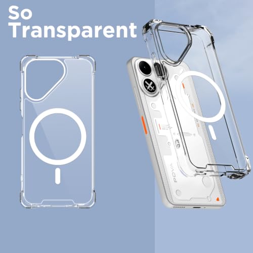 Image of Pikkme Back Cover for Tecno Pova 8 5G Mag-Safe Shockproof PC + TPU | Protective Case Magnetic Support | Bumper Case (Transparent Mag-Safe)