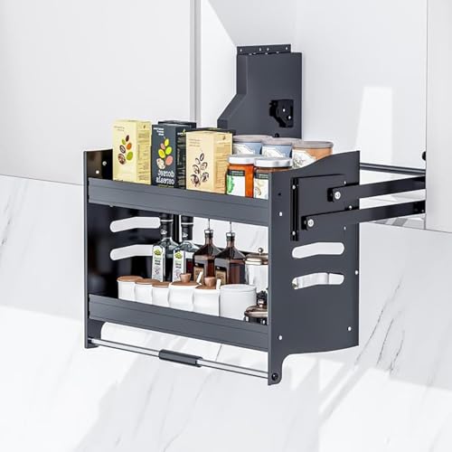 VUIKLCty Organizador de Almacenamiento abatible for gabinete de Cocina Ajustable, Resistente, for Especias, con Revestimiento for Ahorrar Espacio, for Colgar y Levantar(29.9)