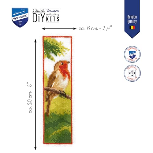 Image of Vervaco Robin Bookmark Cross Stitch Kit