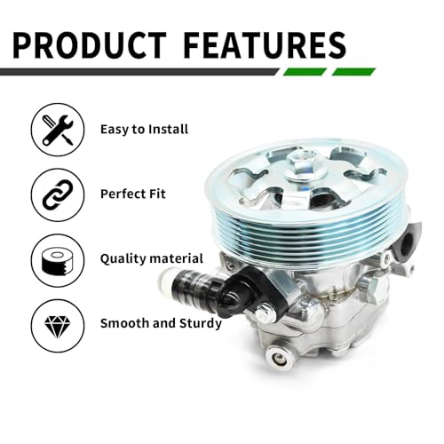 Yunnergo 21-5341 Power Steering Pump with Pulley Compatible with Accord 2003-2007 L4 2.4L 56110RAAA01 96-5341 by Yunnergo - Image 2