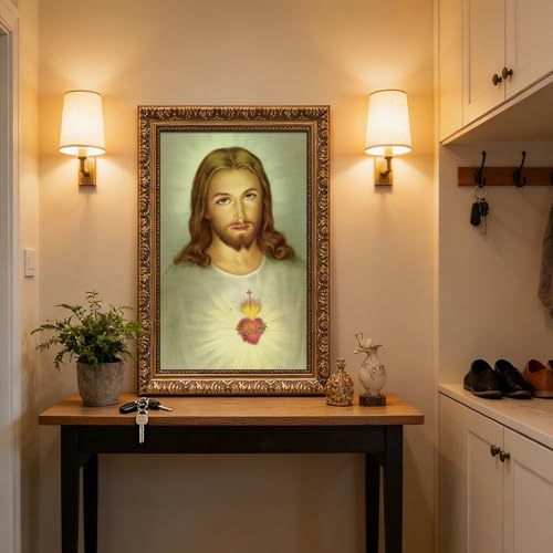 Poster Sacré-Cœur de Jésus-Christ version verte | Impression toile