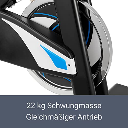 Foto von ArtSport Heimtrainer Fahrrad Premium 150 kg mit 22 kg Schwungrad & leisem Riemenantrieb - Widerstand stufenlos verstellbar - Indoor Cycling Bike Speedbike