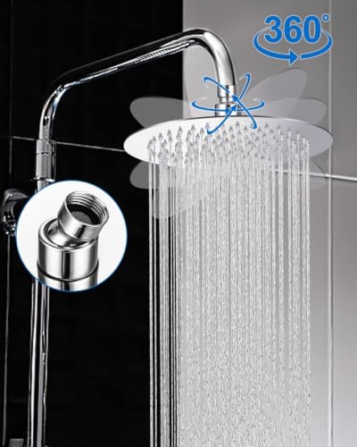 Miniatura 6 de Tidevan Cabezal De Ducha Lluvia Alcachofa De Ducha De Acero Inoxidable Rociador Ducha Con Filtro Cabezal Ducha Ángulo Ajustable Y Giratorio Conexión Anticalcáreo Acero Inoxidable De 304 10 Pugladas