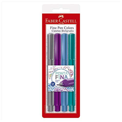 Estojo Fine Pen 4, Faber-Castell, FPB/ES3ZF, Multicor