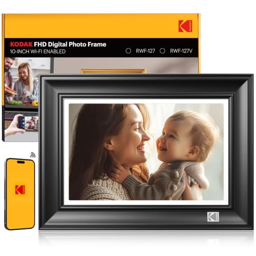 KODAK 10.1 Inch WiFi Digital Picture Frame, 32G 1920x1200 FHD Touch Screen Smart Photo Frame with Premium Wood, WiFi 6, AI Photo Art, Easy Photo Transfer via APP/Email/USB/SD Card - image 1