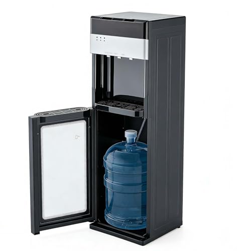 CUTANGELAR Dispensador Sin Levantamiento Carga Inferior, Agua Caliente/Fría Con Seguro Infantil Y 3 Opciones Temperatura, Tanque Interno Acero Inox 304, Para Garrafas 3-5 Galones, Anti-Ebullición Seca