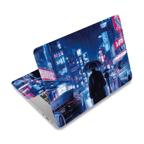 PLIGREAT Laptop Skin Sticker Decals Fits 12" 13" 13.3" 14" 15 inch Laptop Neon City Pattern Universal Removable Waterproof Notebook Art Sticker Protector Netbook PC Cover Decals