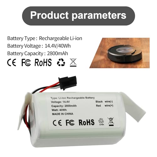 Image of MULS ABL-G Battery for iRobot Roomba Combo Essential, Combo&Mop Y0110 Y0140 | Y011020 Y011040 Y014020 Y011240 Vac Q011 Q011020 Q0120 Q012020 RVG-Y1 RCC-Y1 Robot Vacuum Mop Combo Cleaner 14.4V 2800mAh