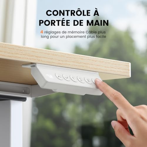 ErGear Pied Bureau Assis Debout Électrique, 2 Moteurs, Blanc – vue 5