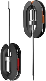 Bluetooth Grill Thermometer, Smart Wireless Meat Temperature Monitor with App for Grill, Oven, Kitchen, Grill, Food Probe (2 Frying Needles)