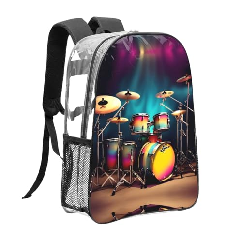 Mochila transparente Cool Drums Set para conciertos y festivales 3